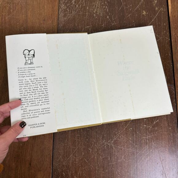 Where the Sidewalk Ends Shel Silverstein 1974 Hardback book with dust cover - Picture 4 of 16